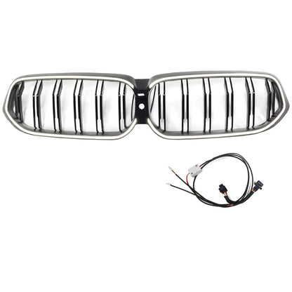 Double Slat Black Front Kidney Grill Grille Fit BMW 6 Series G32 2020-2025