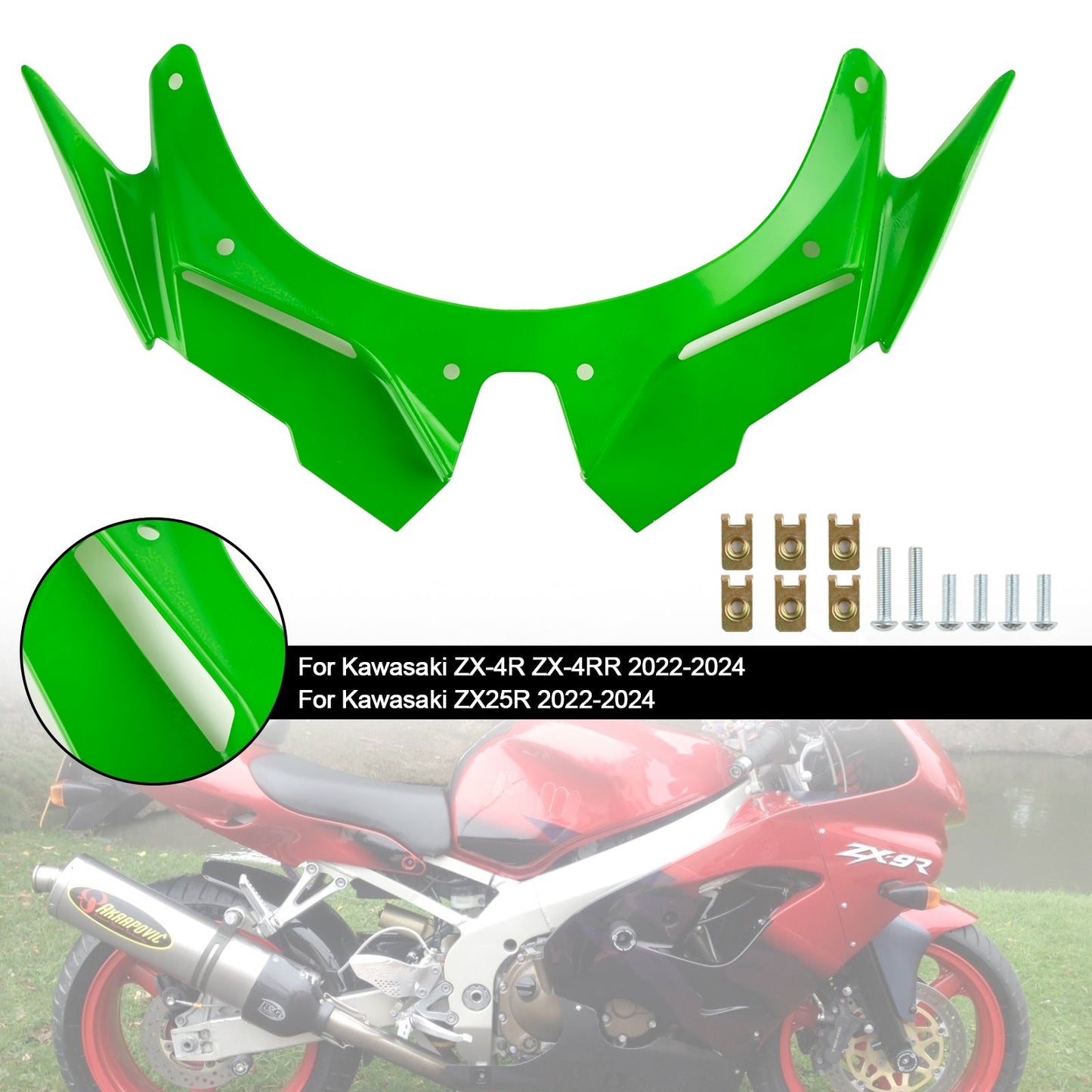 Coque de carénage avant pour Kawasaki ZX4R, ZX4RR, ZX25R 2022-2024