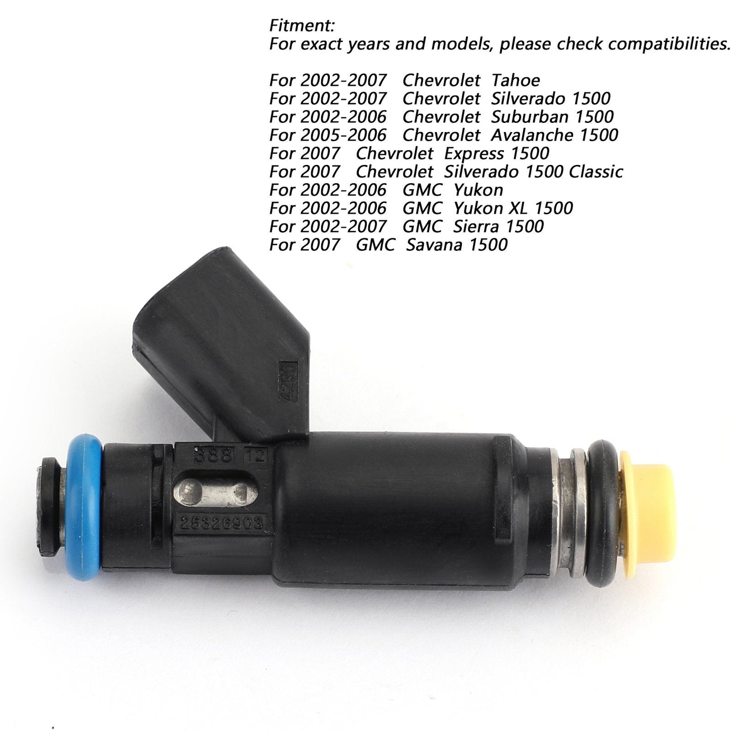 12580426 Injecteurs de carburant 02-04 Chevy 5.3 FLEX 25326903 M02903X8