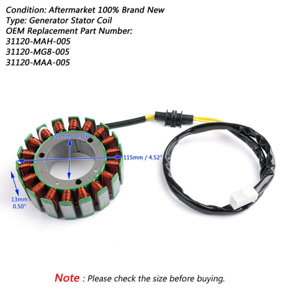 Stator Fit for Honda 31120-MCK-000 31120-MAH-005 31120-MM8-005 31120-MM8-881 via fedex