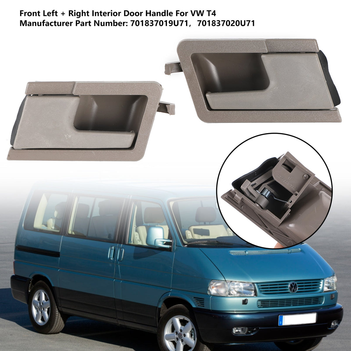 1990-2002 VW T4 Transporter 701837019U71 Front Left & Right Interior Inner Door Handle
