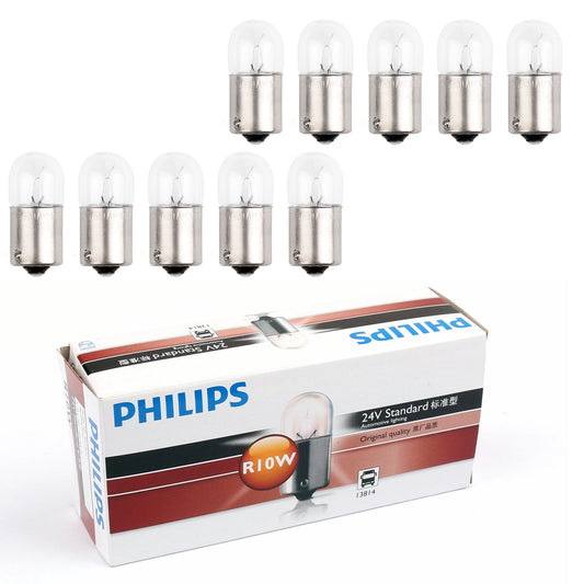 Lot de 10 ampoules de signalisation standard Philips 13814 24 V 10 W R10W BA15s