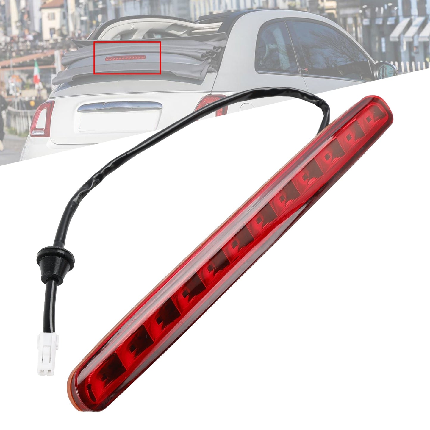 Feu stop arrière surélevé pour Fiat 500 Cabriolet 2009-2018 68140780AA