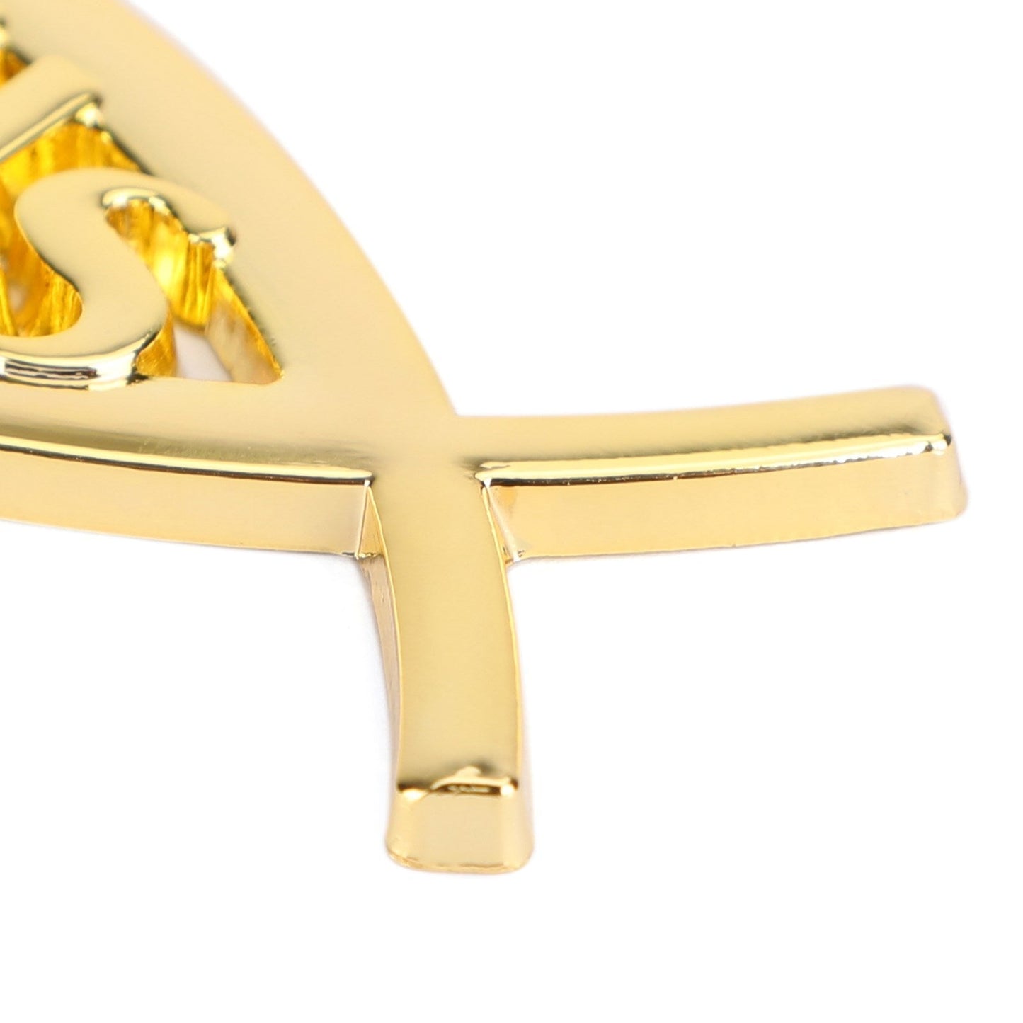 Jesus Christian Fish Symbol Gold 3D Car Decal Emblem Sticker Religious God