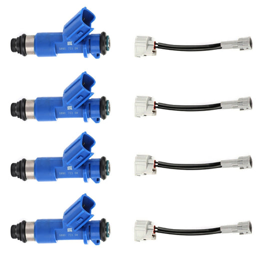 4PCS Fuel Injectors EWLKJ00429 16450RWCA01 Fit Honda Civic Fit Acura RSX W/Adapters 410CC