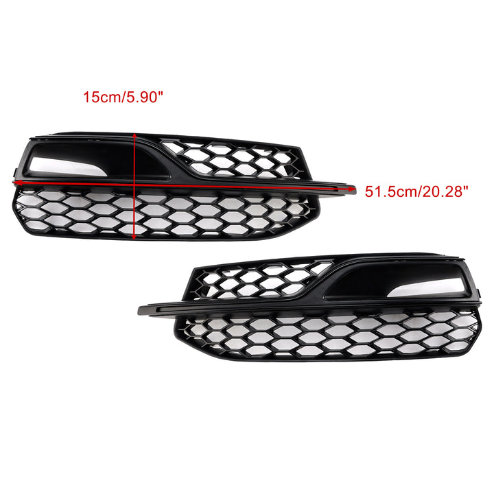 2013-2016 Audi S3 8V 8V3807681L Front Bumper Fog Light Cover Black Grill