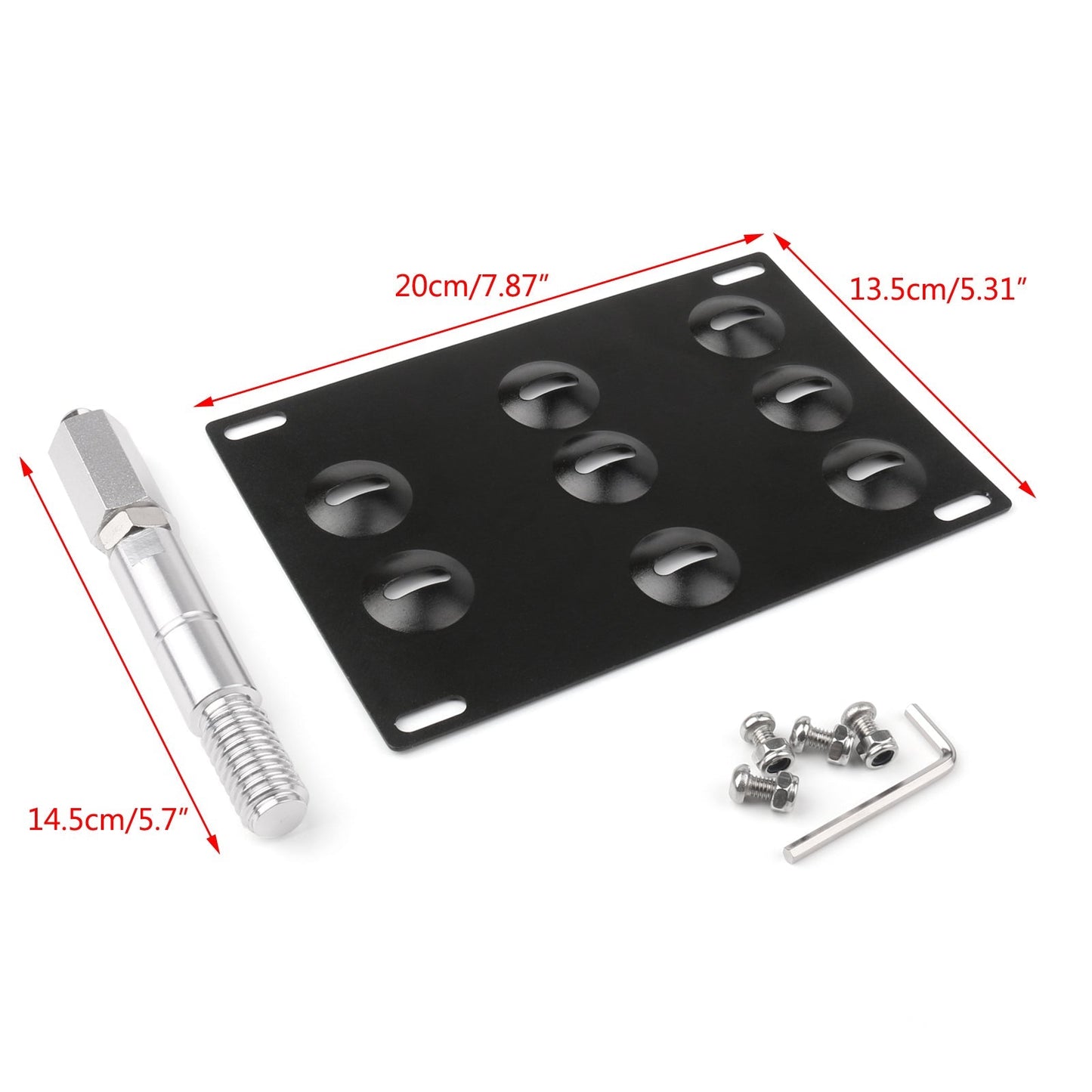 Support de fixation de plaque d'immatriculation pour crochet de remorquage de pare-chocs avant de VW Golf 6