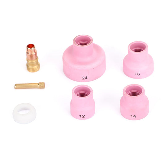 Kit de 7 torches de soudage TIG avec lentille à gaz courte et coupelle en céramique WP-17/18/26