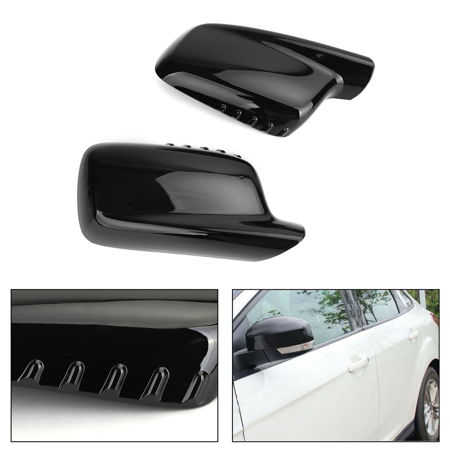 Paire de coques de rétroviseurs noires pour BMW Série 3 E46 Coupé 1999-2006 51167074236 51167074235