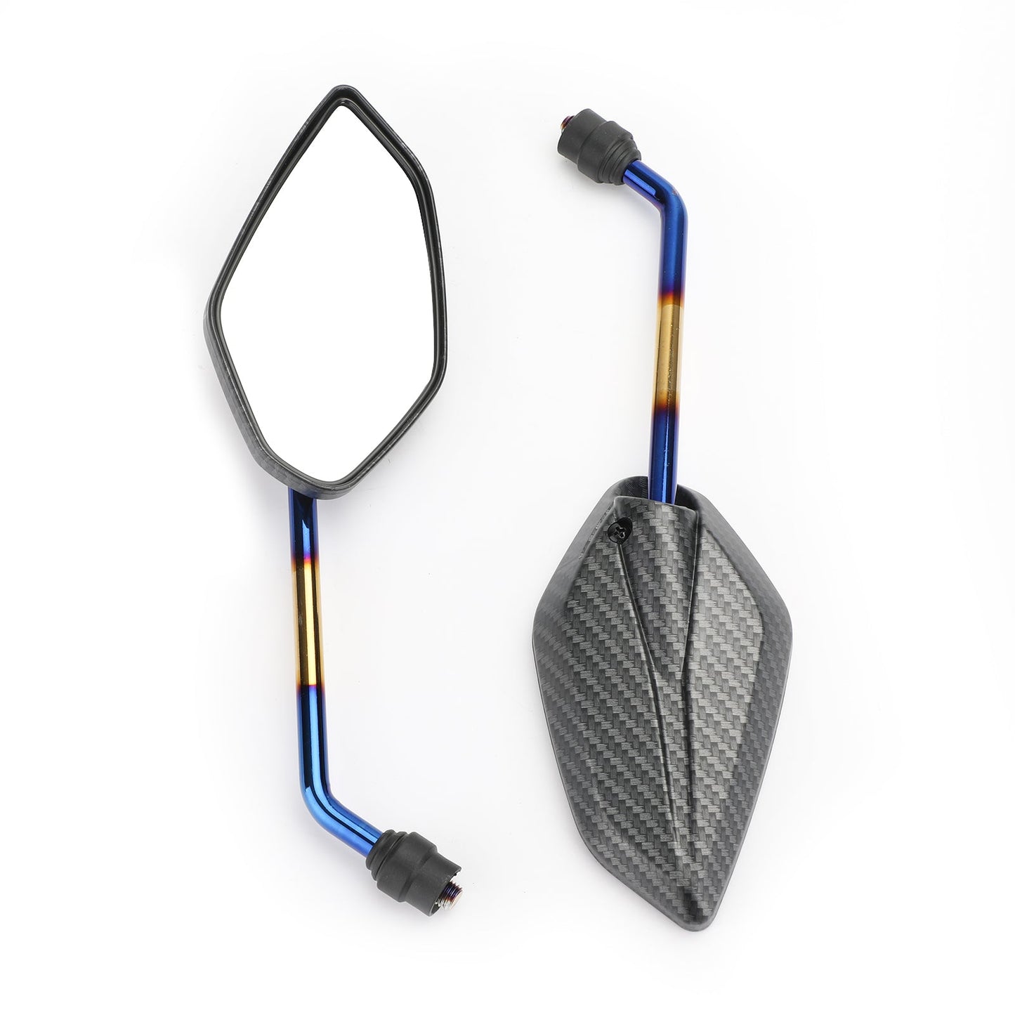 Rétroviseurs universels bleus à filetage de 10 mm pour moto/vélo/scooter, paire - CW