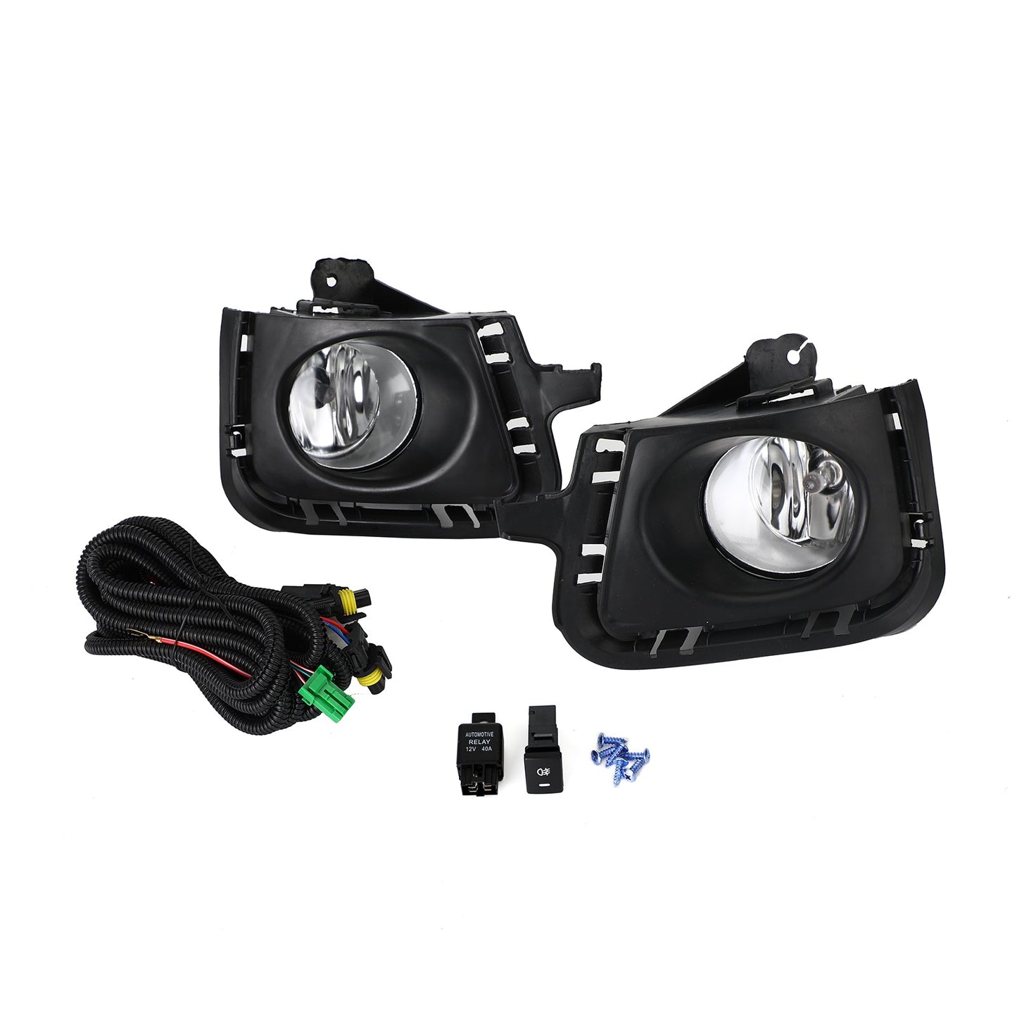 Feux antibrouillard avant transparents pour Toyota Prius C 12-14 avec lunette et interrupteur
