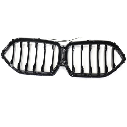 Black Front Bumper Grille Grill Fit BMW X6 G06 M50i 2020-2022 W/Camera Hole