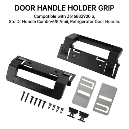 2x RV Refrigerator Door Handle Holder Grip Black Hardware For Dometic 3316882900