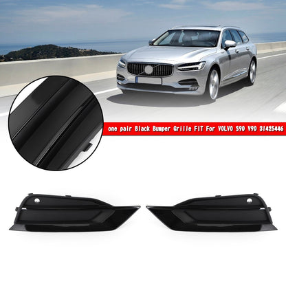 VOLVO S90 V90 2016-2019 Pair Bumper Lower Grille Gloss Black 31425447 31425446 Generic