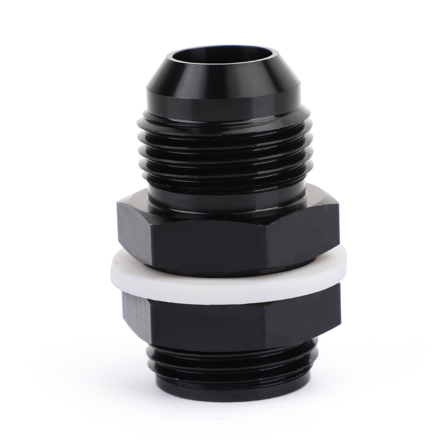 8 AN AN8 Flare Fuel Cell Bulkhead Fitting With Washer Black