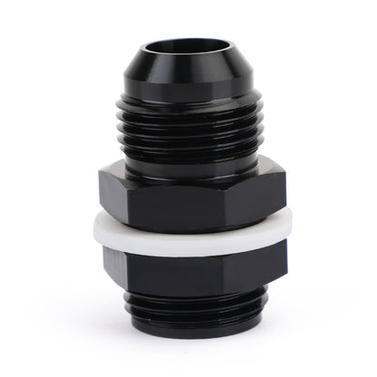 8 AN AN8 Flare Fuel Cell Bulkhead Fitting With Washer Black