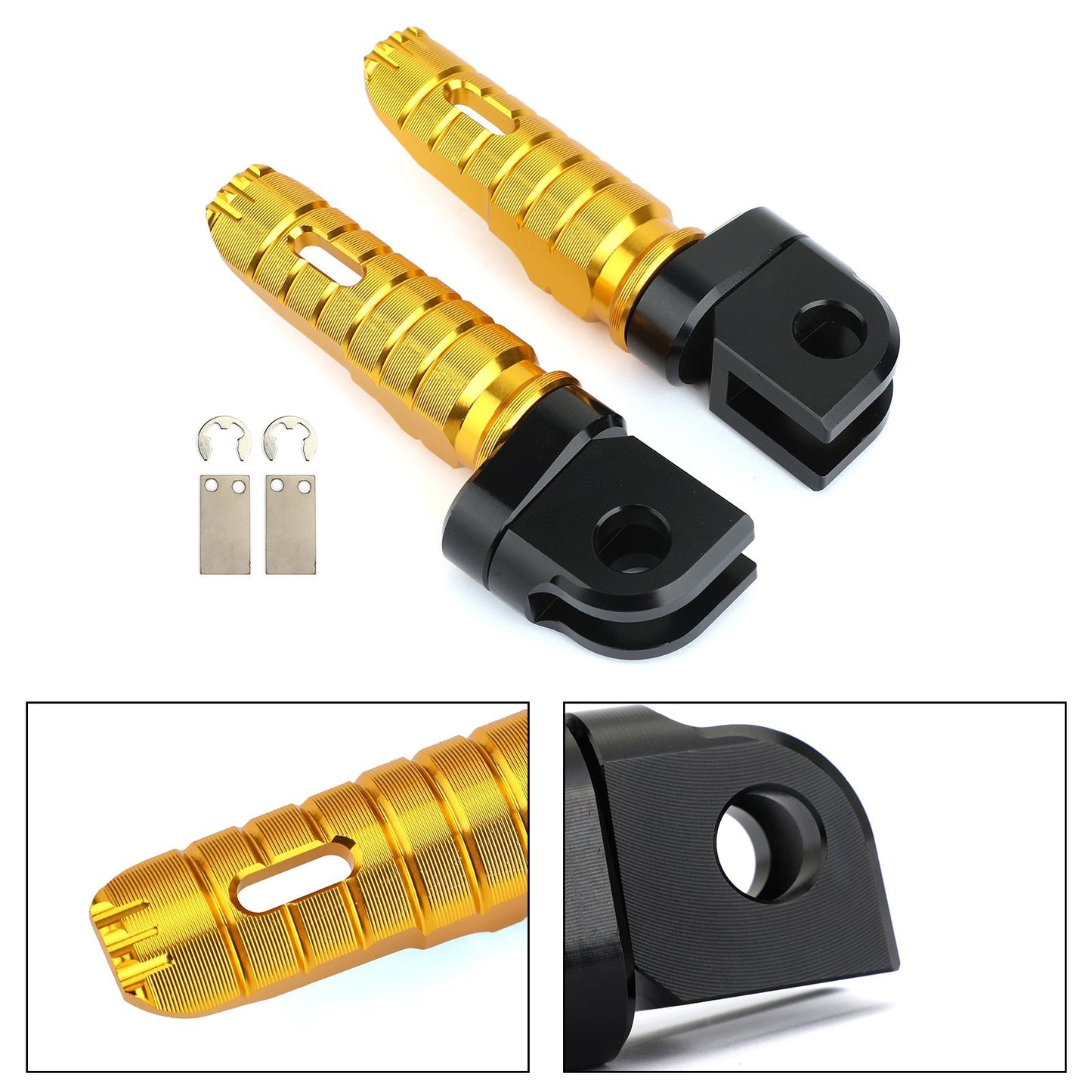 Front Footrests Foot Peg Fit For For Kawasaki ZZR1400 06-16 W800 11-17 ER-6F 09-16 ZX-6R 09-17 Z650 17-20 Gold