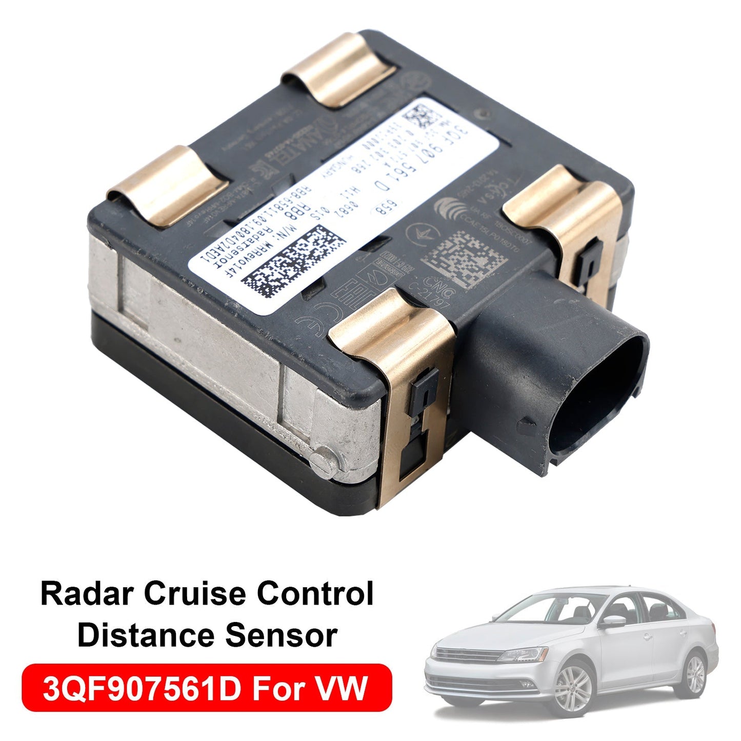Capteur radar de distance pour régulateur de vitesse VW Golf 2019-2021 3QF907561D