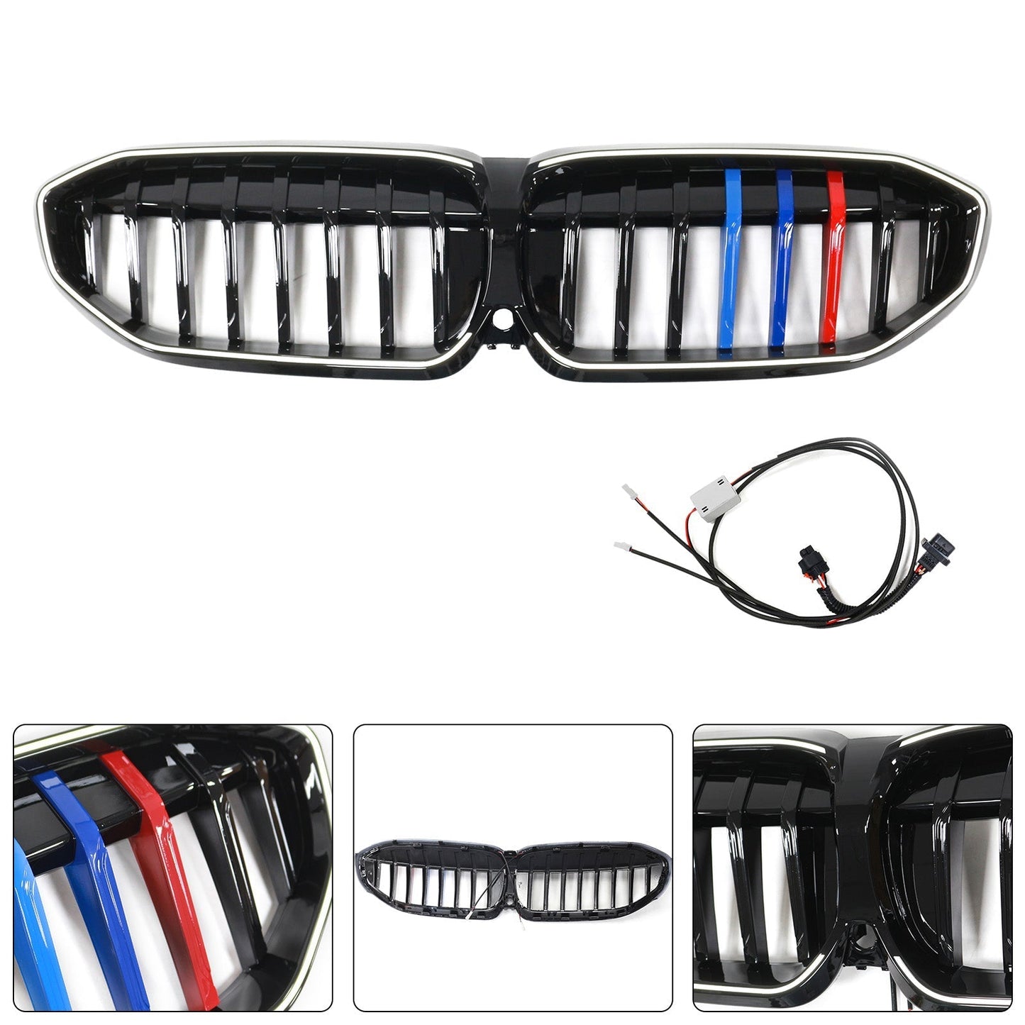 2019-2022 BMW 3 Series G20 Black Kidney Grille Grill M-Style 51138072085