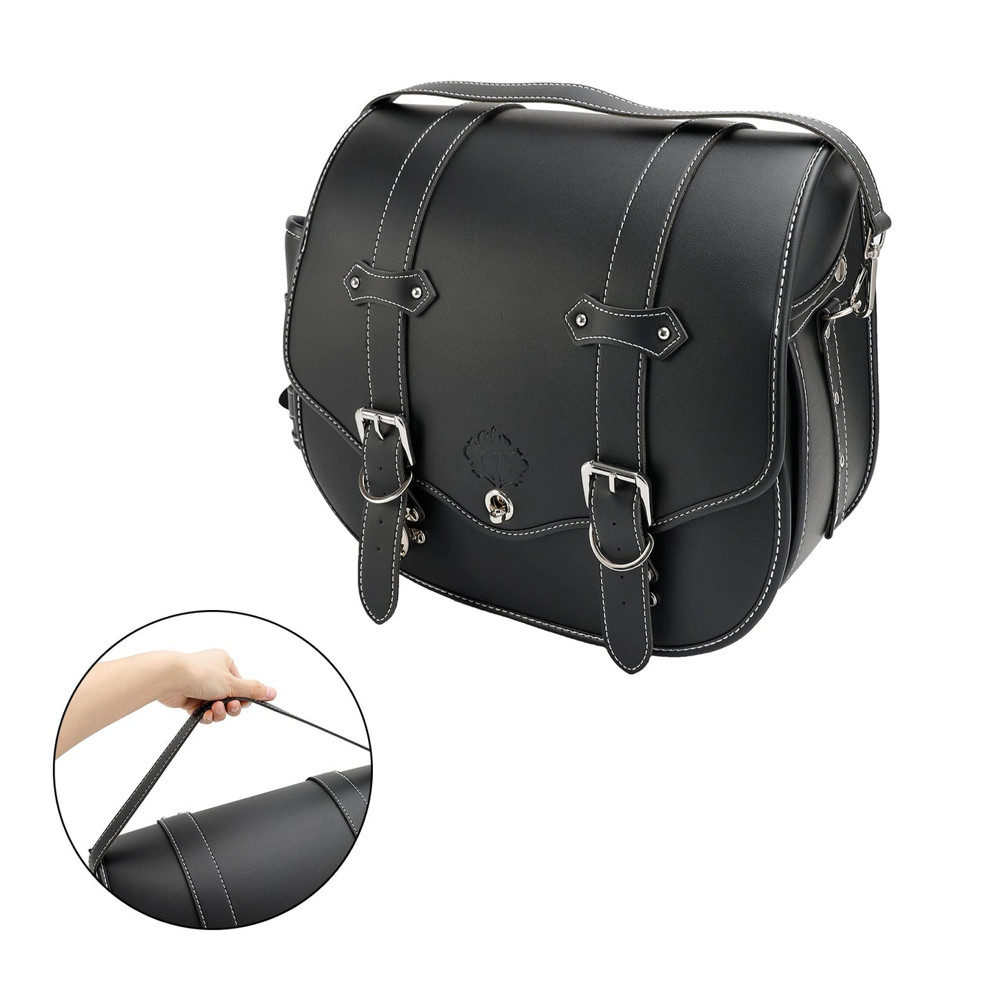 Sacoche latérale à dégagement rapide pour outils et bagages, pochette de rangement épaisse noire pour moteur