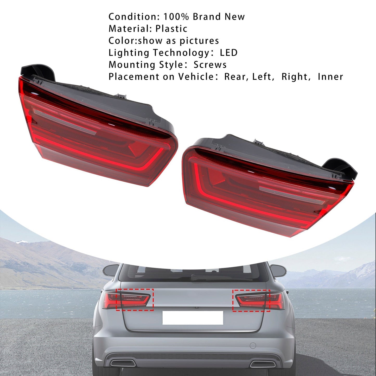 Paire de feux arrière intérieurs gauche et droit pour Audi A6 4G C7 2015-2018 4G5945093E 94E
