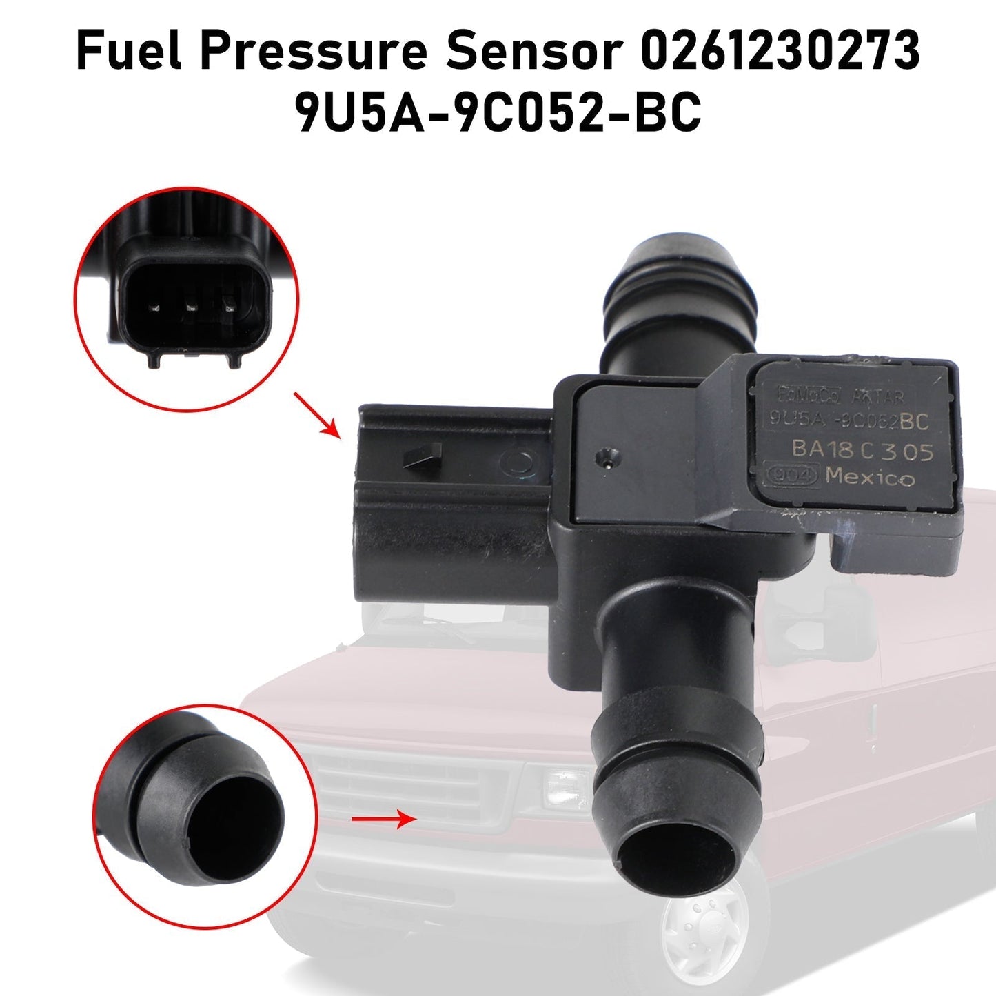 Sensor de presión de combustible 9U5A-9C052-BC para Ford Escape 2005-2008 0261230273