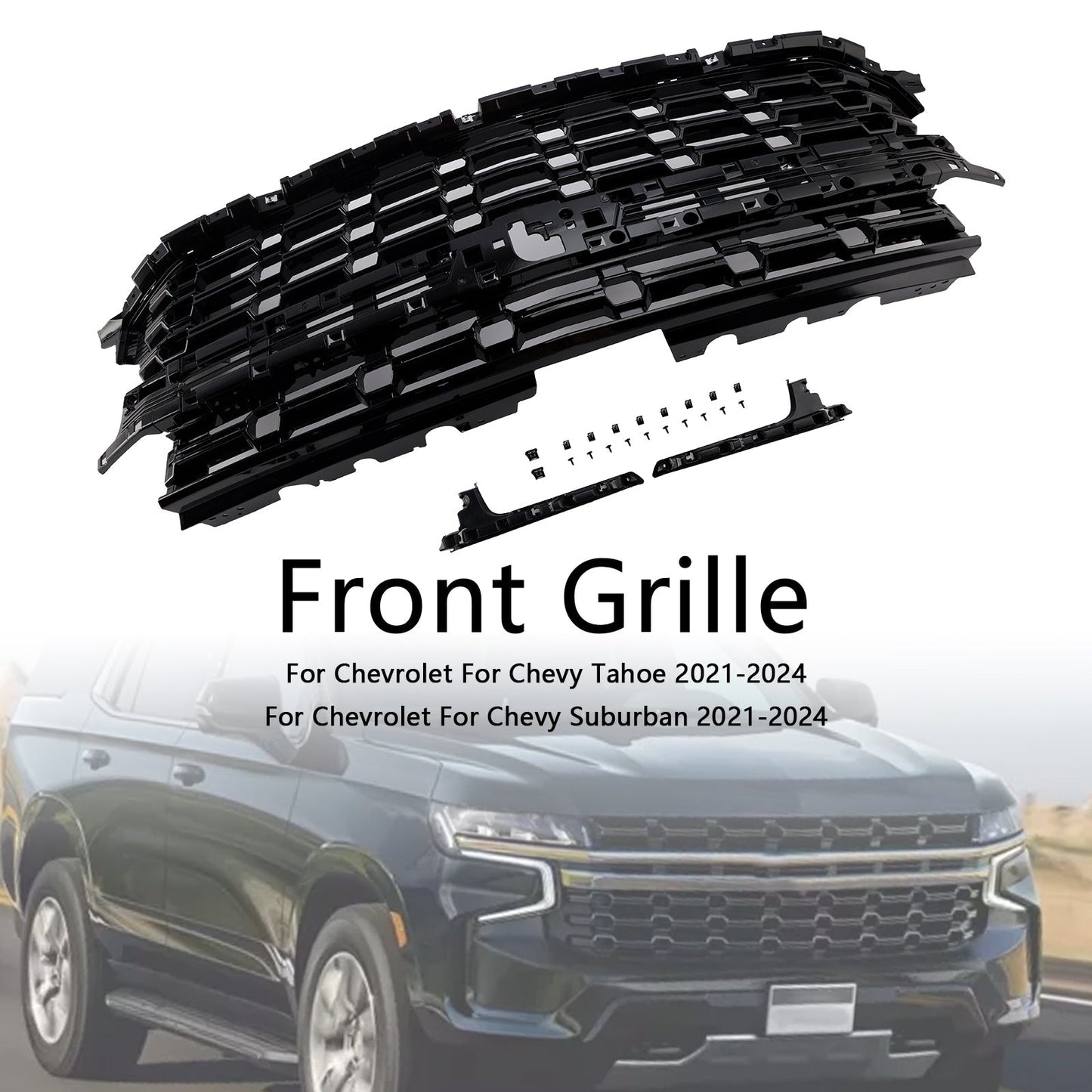 2021-2024 Chevrolet Tahoe Suburban Z71-Look Front Bumper Grille Black 84913568