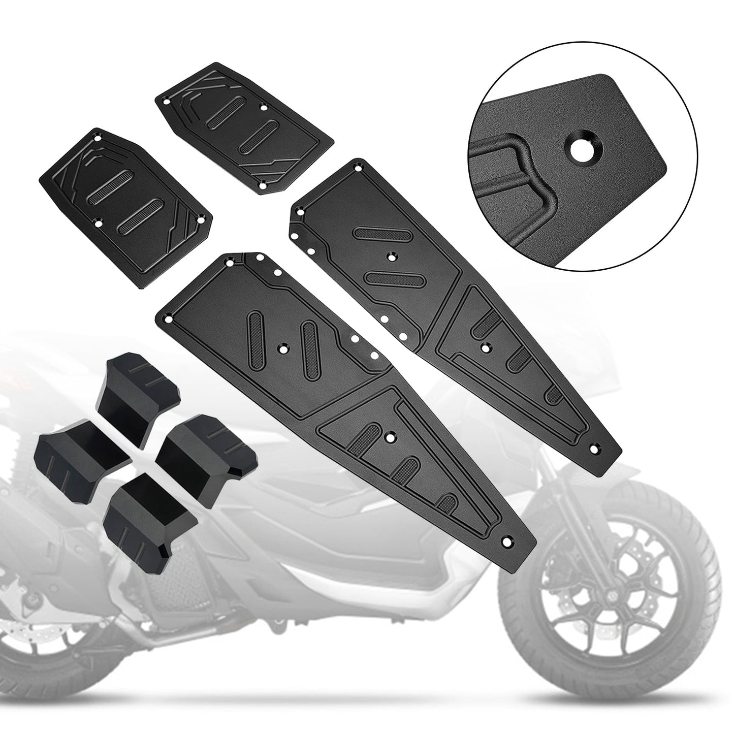 22-23 Aprilia SR GT200 SR GT125 Reposapiés Negro Almohadilla Reposapiés Placa Pedal