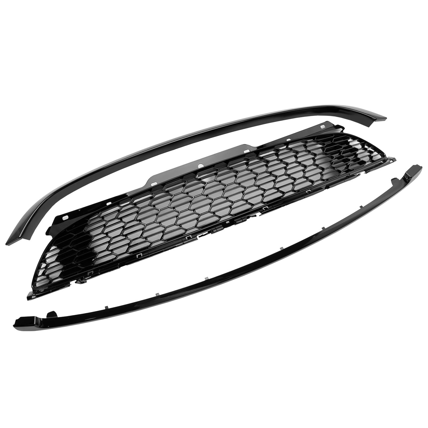 2007-2015 Mini Cooper S R55 R56 R57 R58 R59 JCW Style 3PCS Gloss Black Front Grill Replacement Grille
