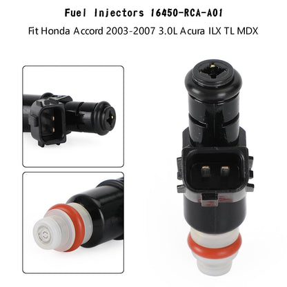 6PCS Fuel Injectors 16450-RCA-A01 Fit 2003-2006 Acura MDX 3.5L
