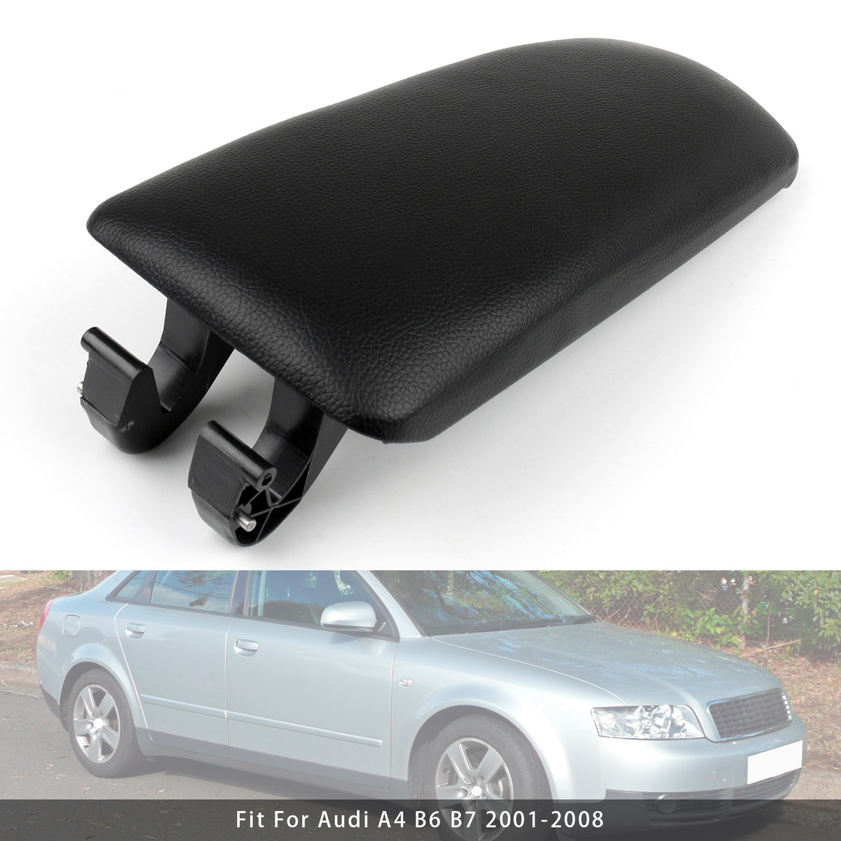 2001-2008 Audi A4 B6 B7 8E0864245E Black Leather Armrest Centre Console Lid