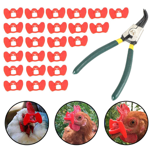 24 gafas protectoras para aves de corral con pinzas y alicates.
