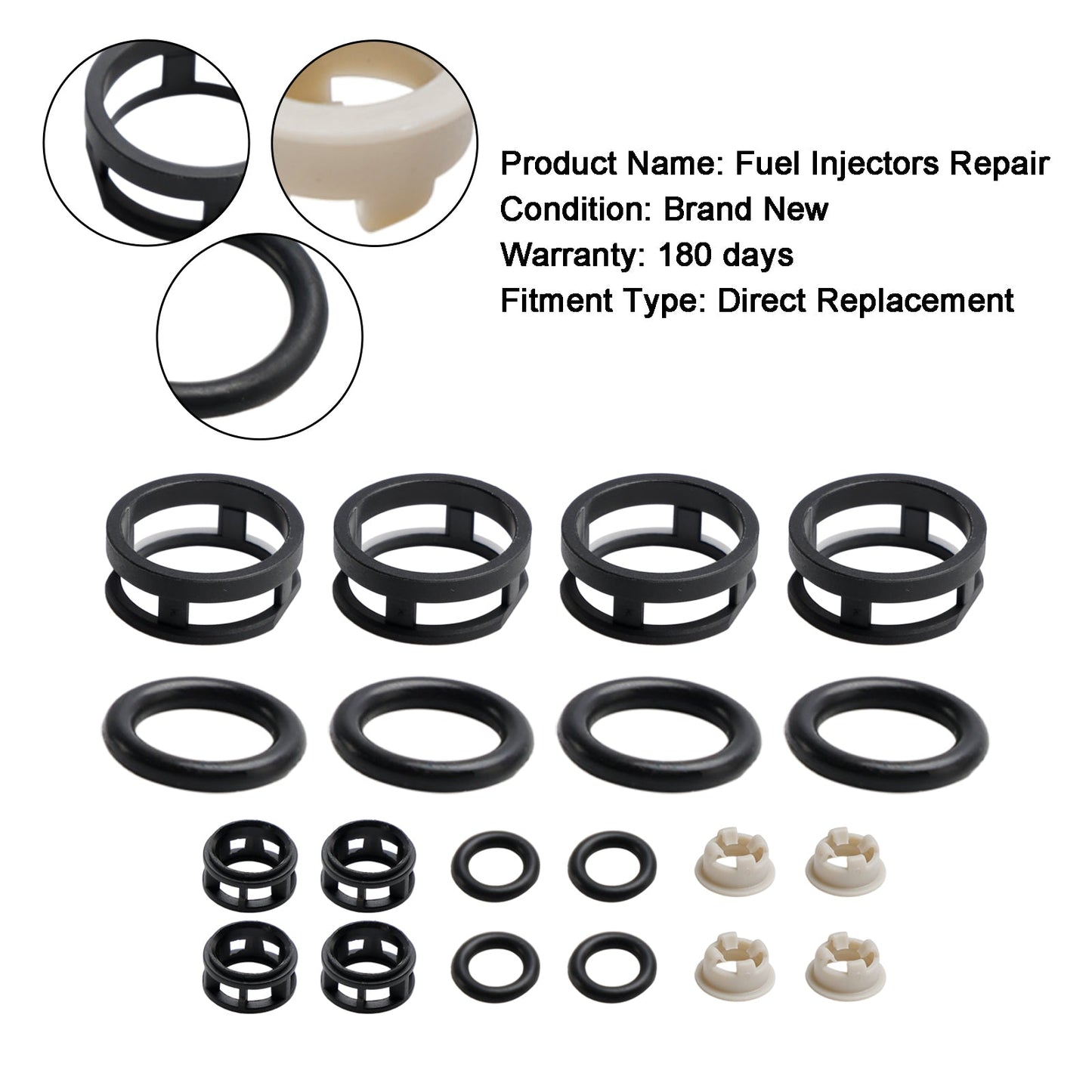 Kit de réparation d'injecteur de carburant à alimentation latérale Nissan JECS 4 pièces Filtres Joints Joints toriques Bouchons d'attelage