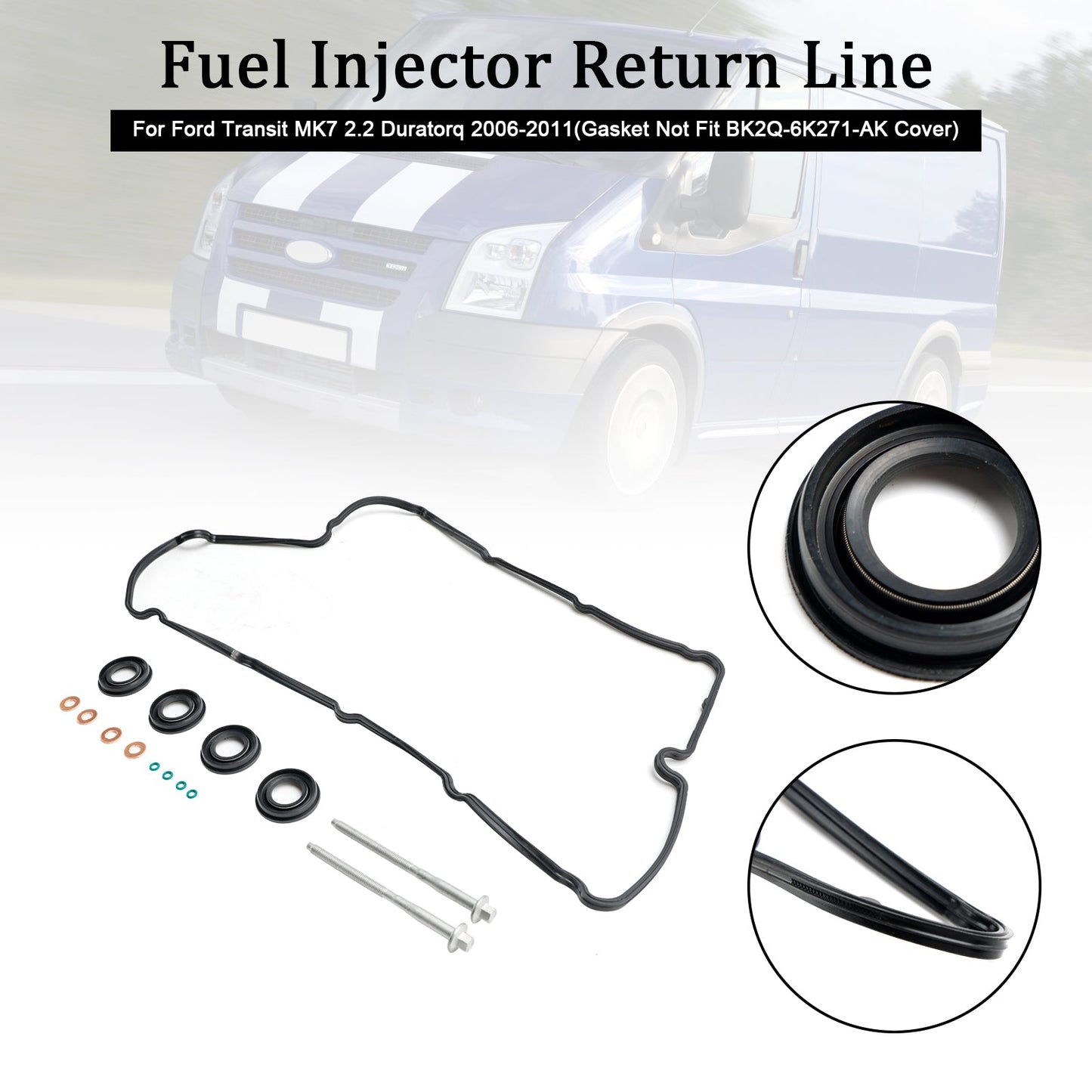 2006-On Peugeot Boxer Citroen Jumper Relay Fiat Ducato 2.2 Injector Seals Bolts Rocker Cover Gasket 1372490