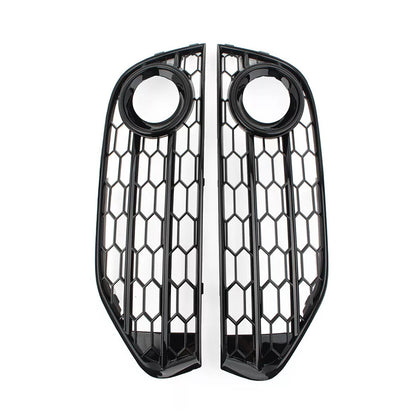 Front Bumper Honeycomb Fog Grille Cover For Audi A4 Allroad B8 2010-2015 Black