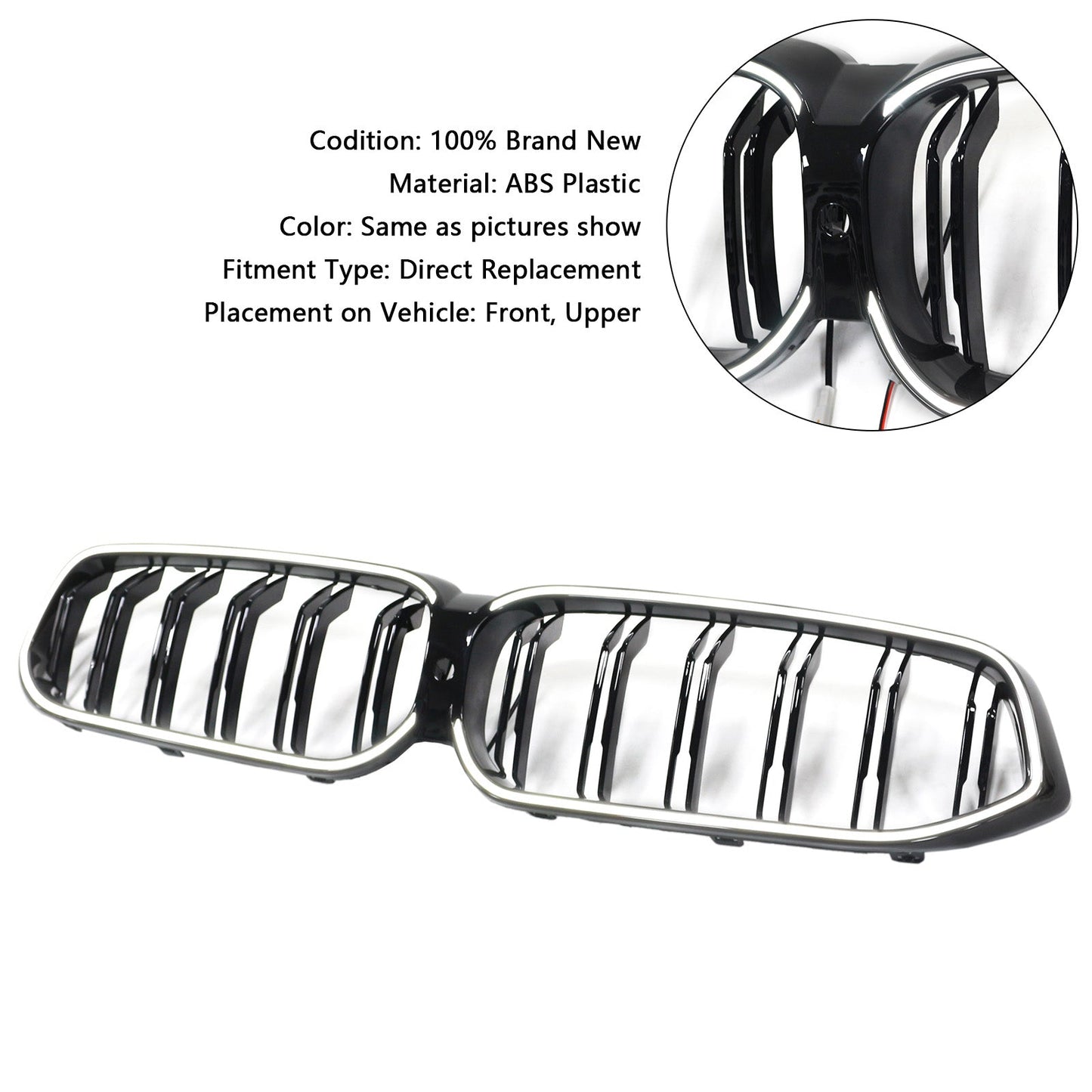 2020-2025 BMW 6 Series G32 Double Slat Black Front Kidney Grill Grille