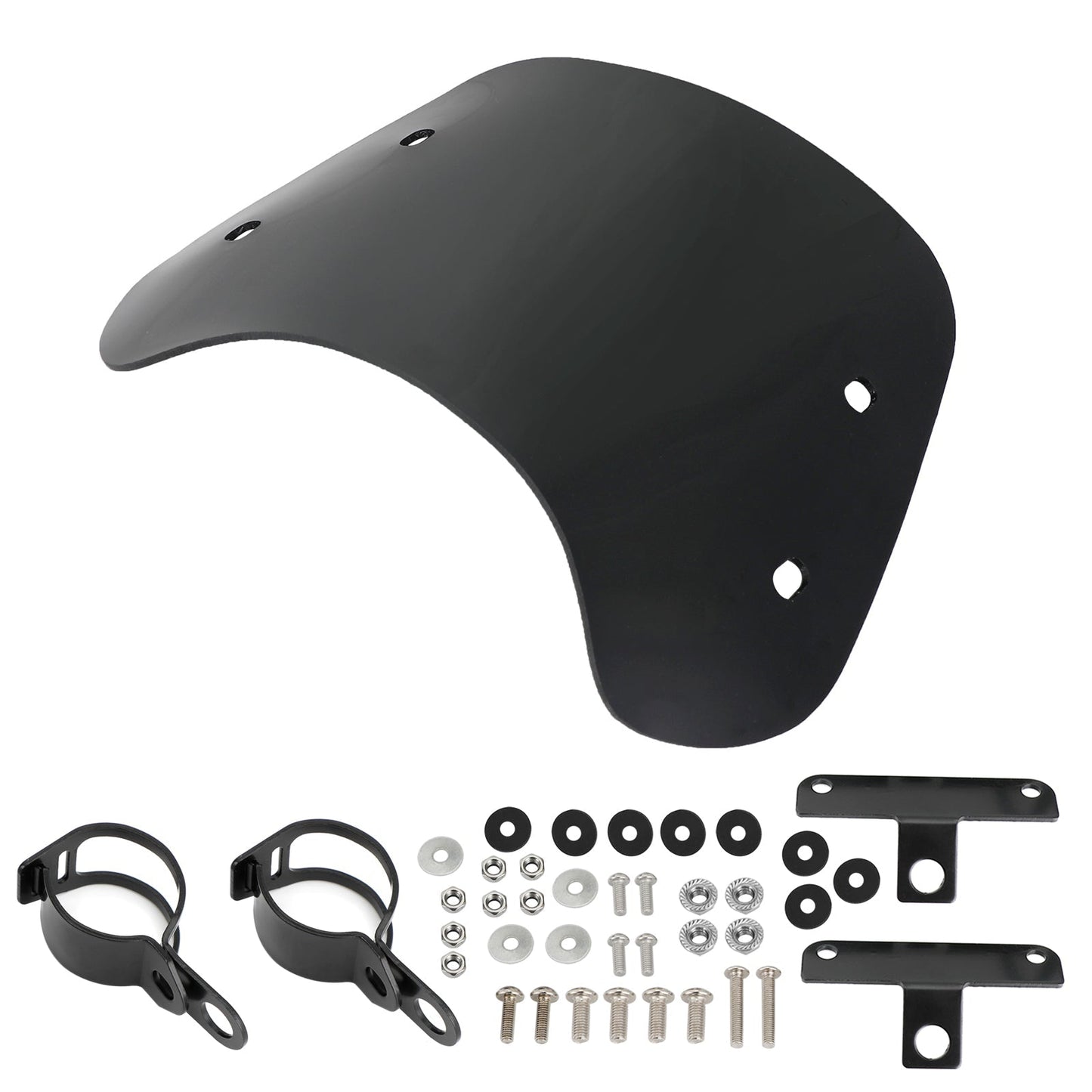 Pare-brise universel adapté aux motos avec fourche avant de 28 à 41 mm