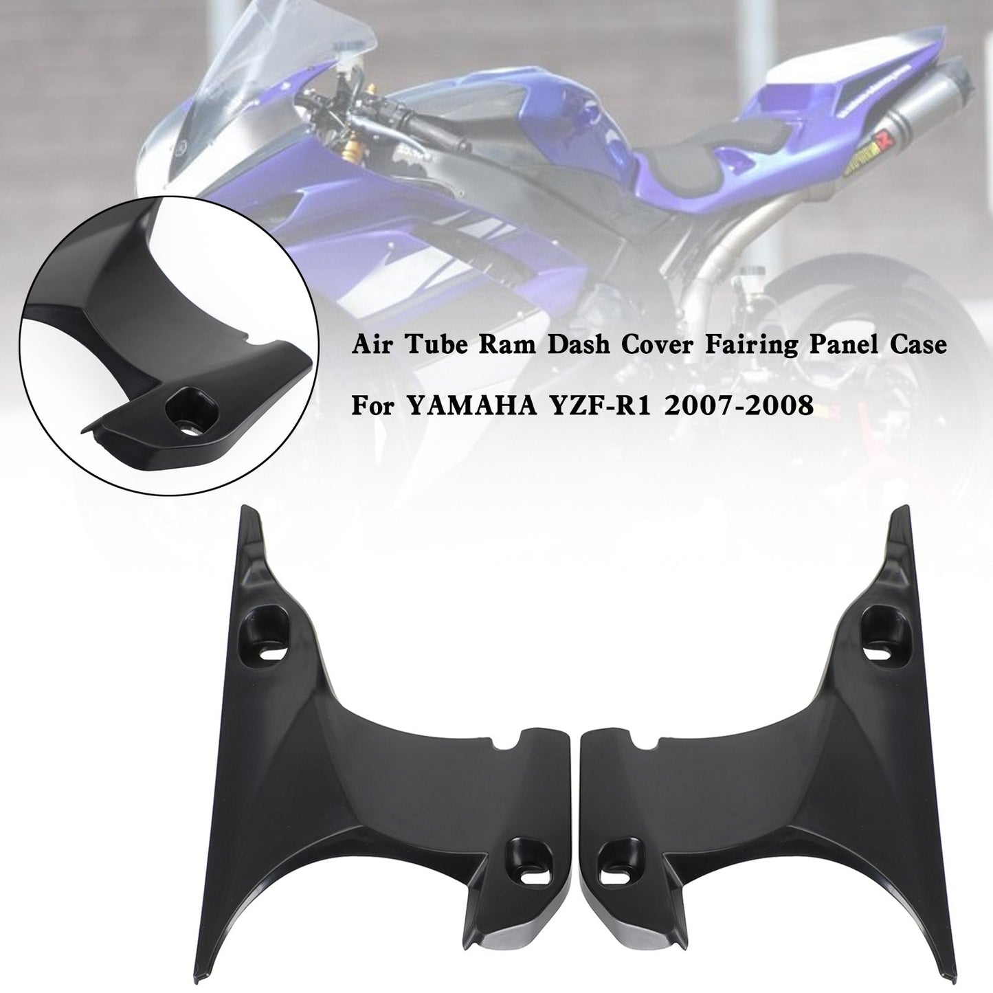 Cubierta del panel de carenado del tubo de aire delantero para Yamaha YZF R1 2007-2008