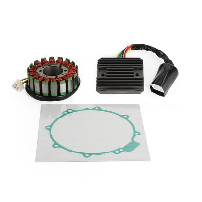 2000-2001 Honda VFR800Fi Interceptor 800 Magneto Stator Coil 31120-MBG-003 +Voltage Rectifier 31600-MBG-306+Gasket 11636-MW4-000