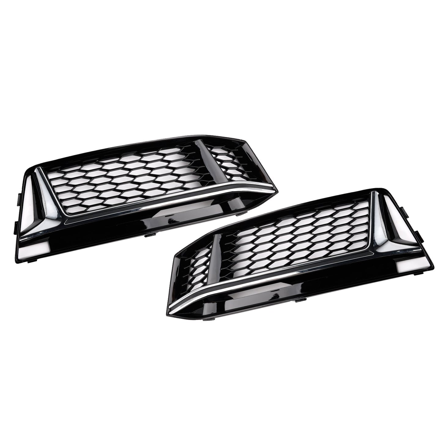 2016-2018 2PCS Fog Light Cover Grille Grill Fit AUDI A4 B9 S-Line S4