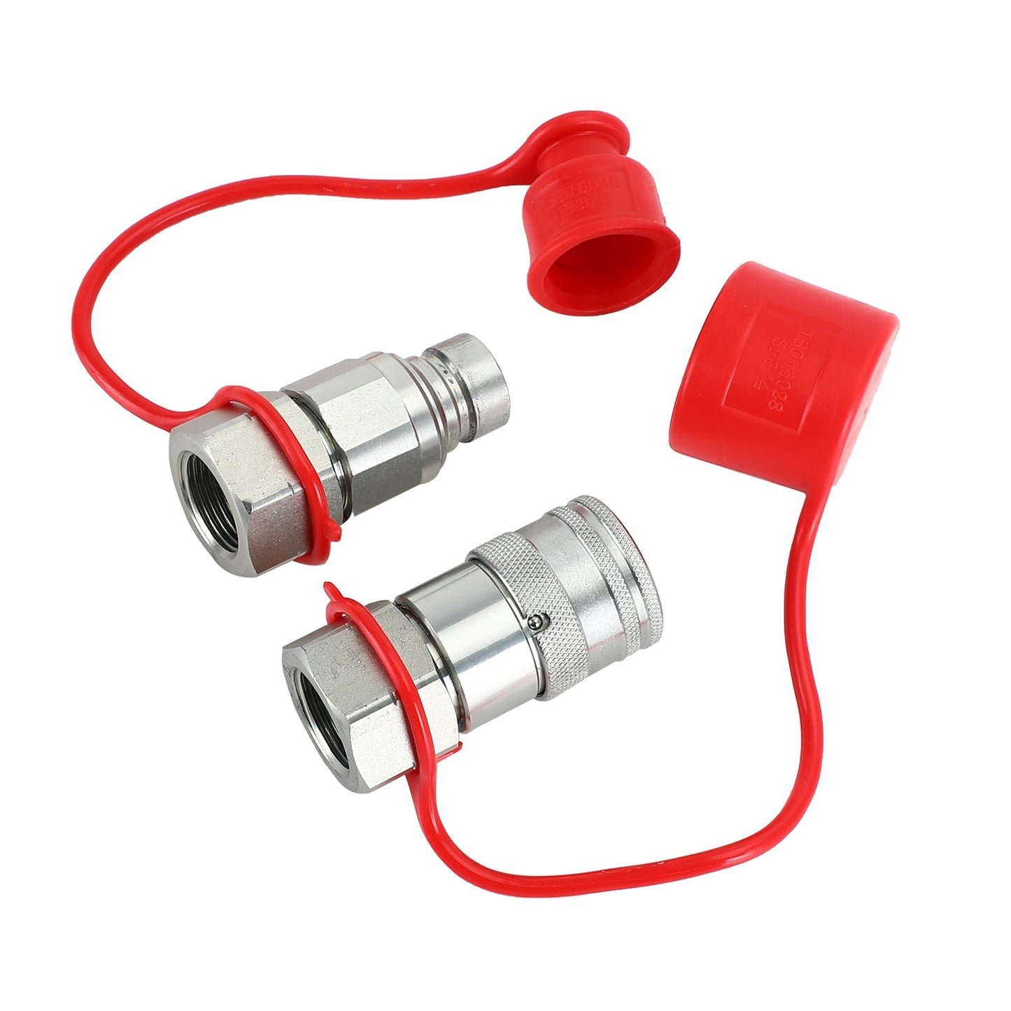 Acoplamiento rápido hidráulico de cara plana de 3/4" NPT para minicargadoras Bobcat ISO 16028