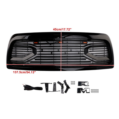 2010-2018 Ram 2500/3500 Laramie Black Front Bumper Grille W/ Led Light
