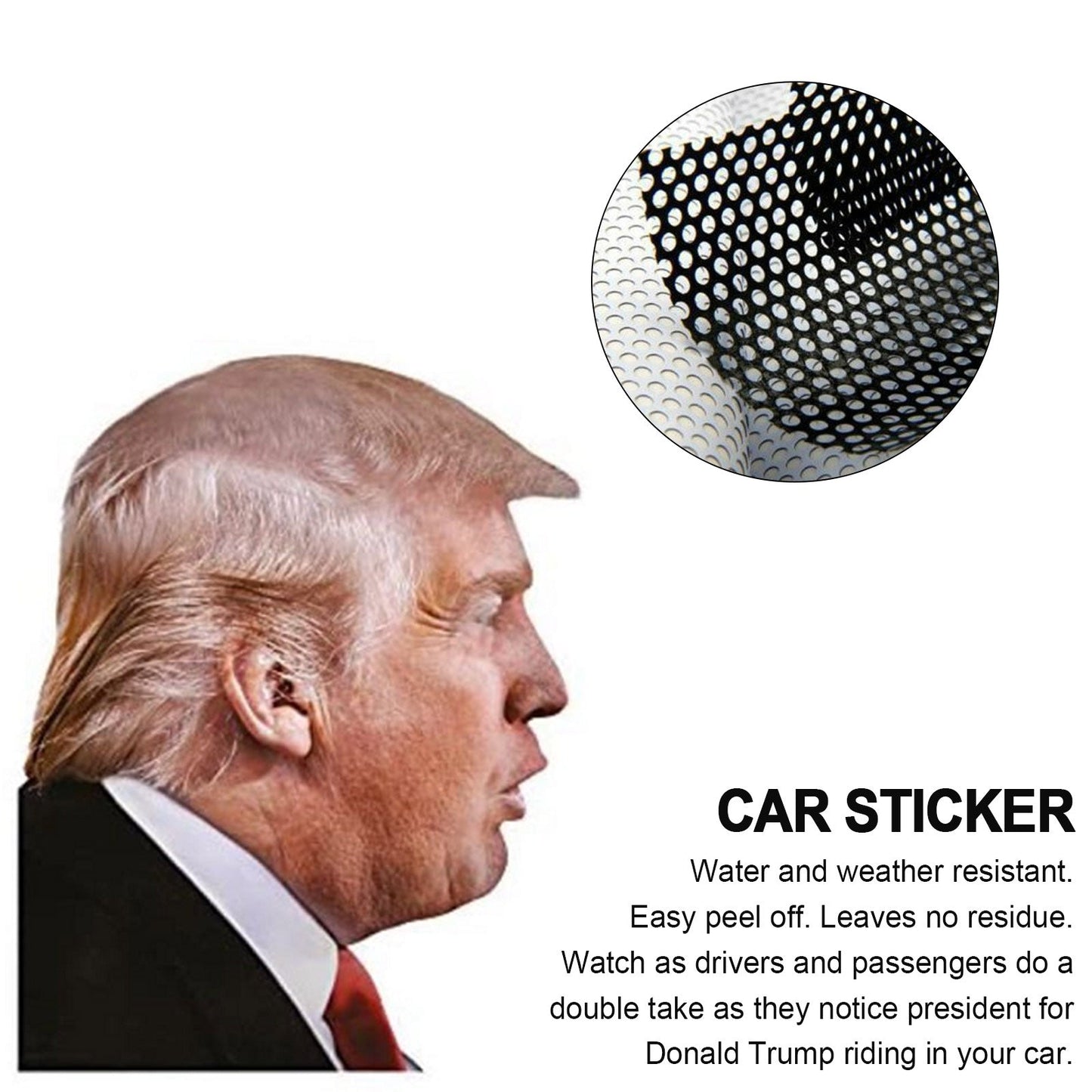 Calcomanía para ventana de coche, elección presidencial de Trump 2020, lado del pasajero, persona derecha