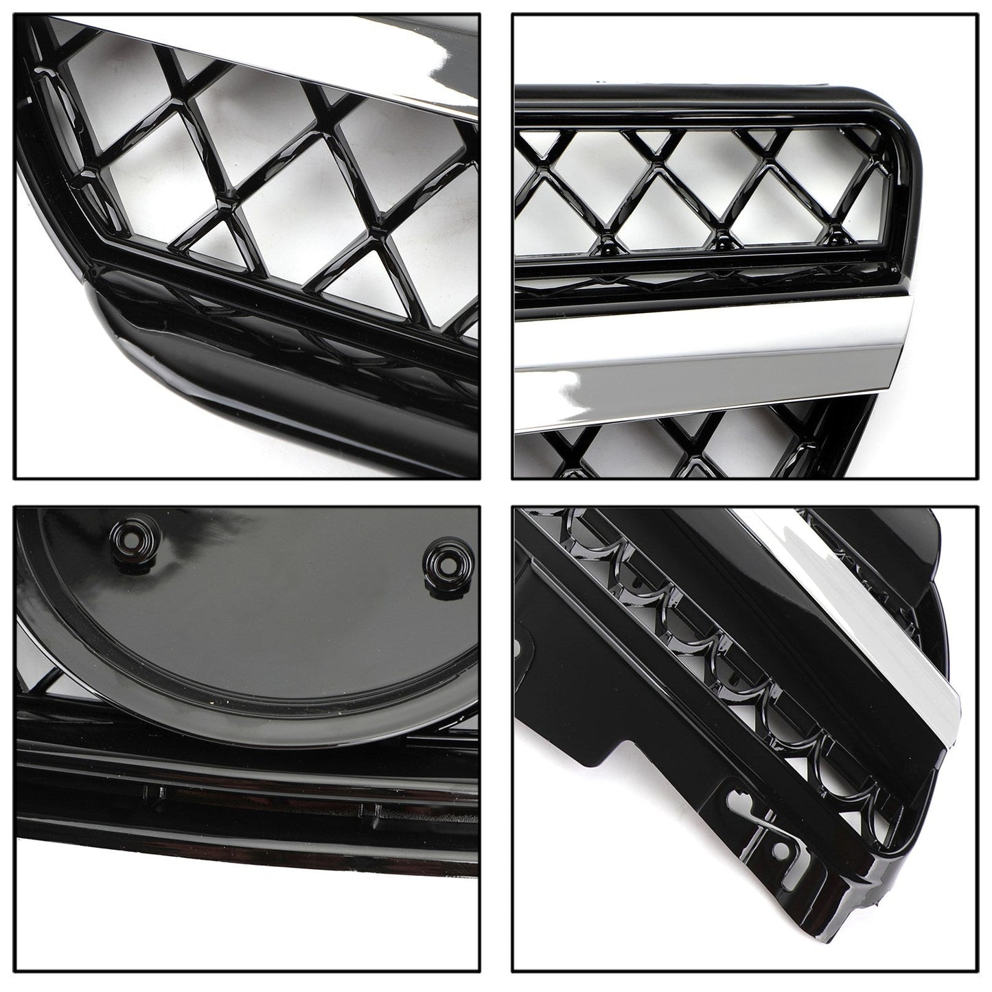 2002-2006 Mercedes Benz R230 SL Class SL350/500/600/SL55/65 1 Fin Star Grill black Chrome Grille