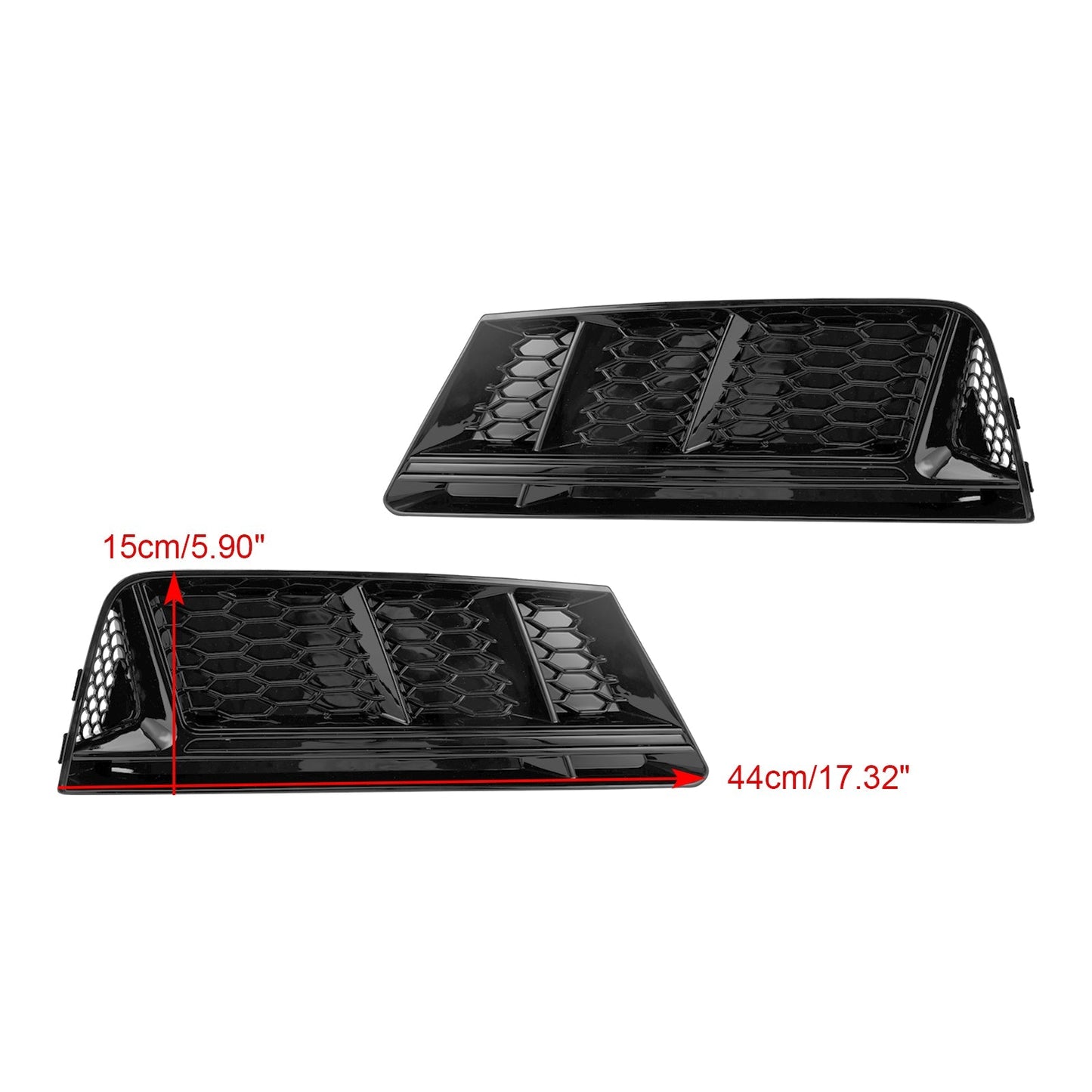 2016-2018 Audi A4 B9 Standard Version RS4 Style Front Fog Light Grill Lower Bumper Chrome