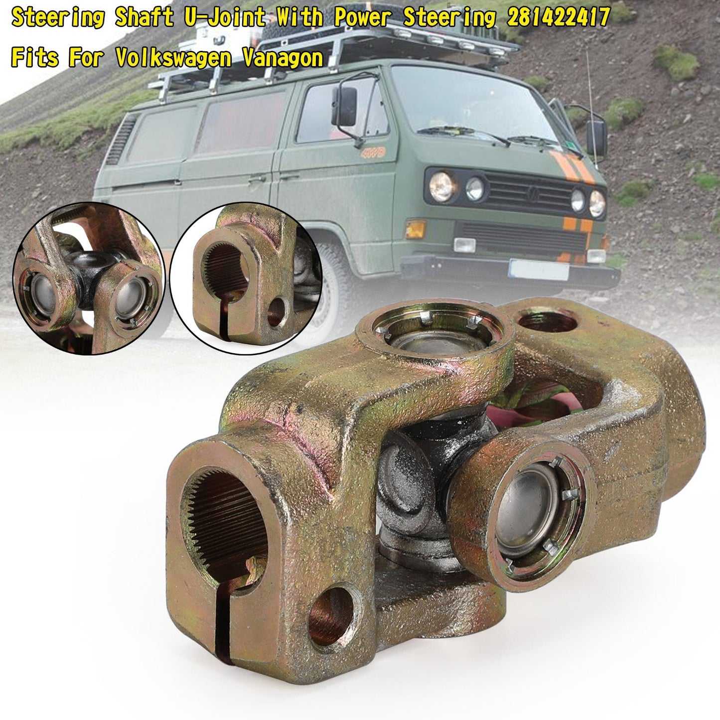 Joint universel d'arbre de direction avec direction assistée pour Volkswagen Vanagon 281422417
