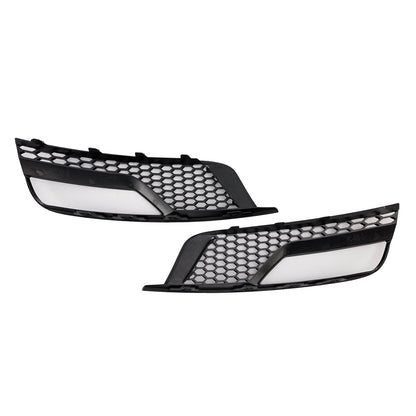Gloss Black Front Fog Light Grill Covers Fit Audi A3 8V Sedan 2013-2016