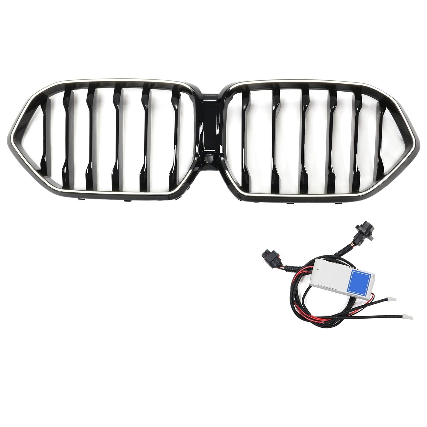 2020-2022 BMW X6 G06 M50i Black Front Bumper Grille Grill W/Camera Hole