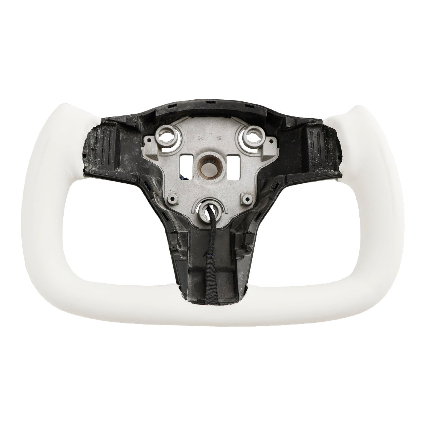 Volant carré chauffant en cuir blanc pour Tesla Model 3 (2017-2023)