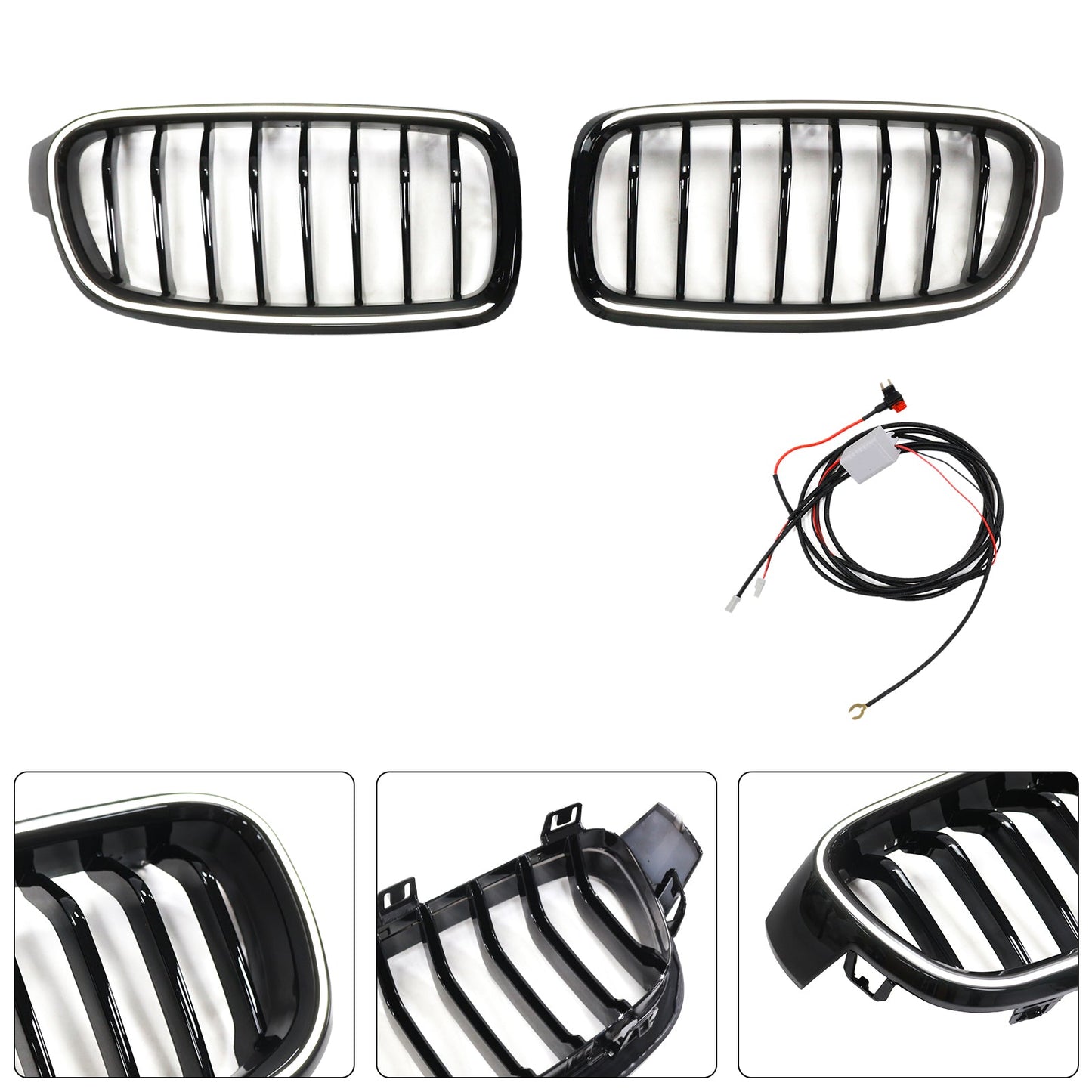 2012-2019 Gloss Black Front Kidney Grille Grill Fit BMW 3 Series F30 F31 F35